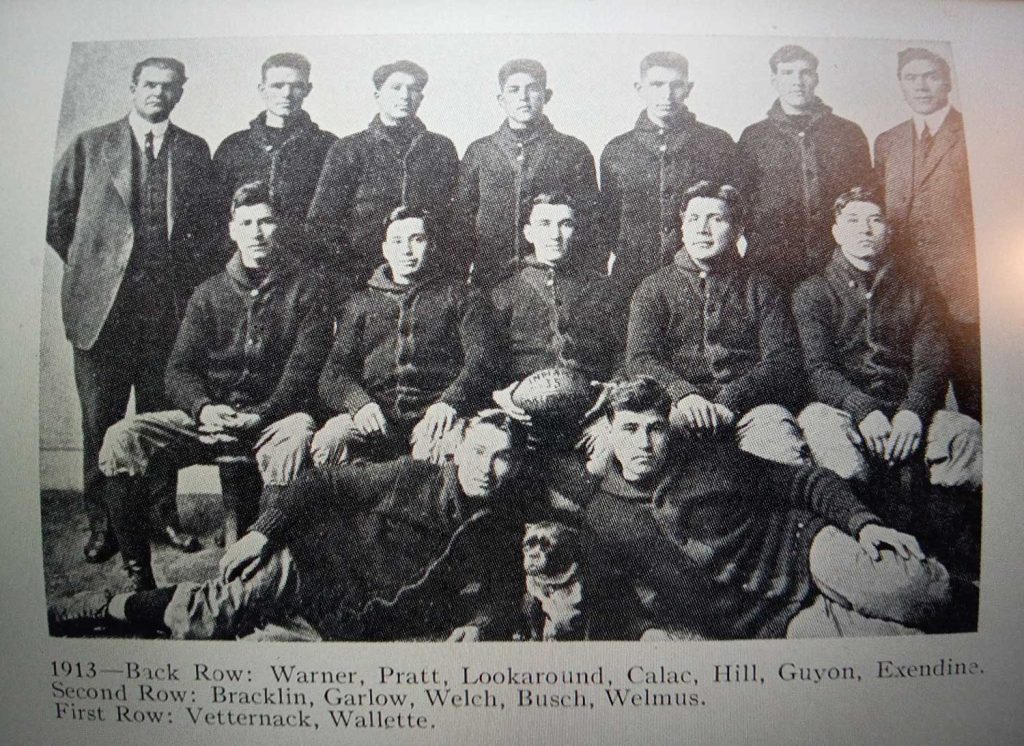 Photo of Edward Bracklin, Sylvia's Uncle, as a member of the Carlisle football team of 1913. Photo courtesy of Sylvia Bracklin-Baker.