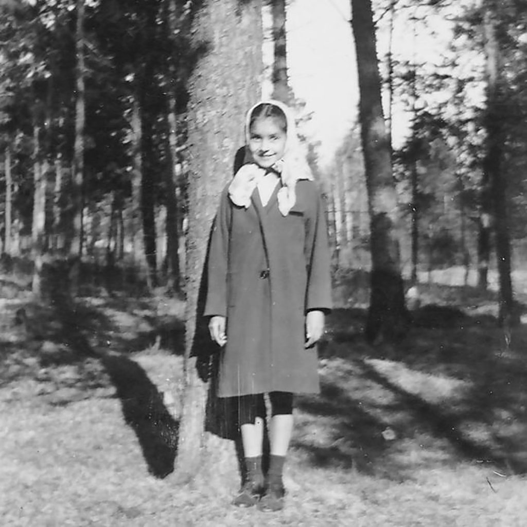 A photo of Sylvia Bracklin in a coat and headscarf. Photo courtesy of Sylvia Bracklin-Baker.